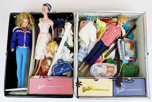 vintage Barbie's, Tressy, case, & accessories