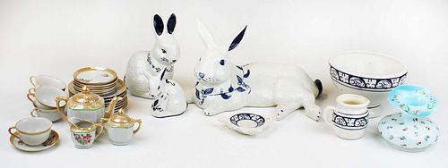 6 pcs. Dedham style pottery, lustreware tea set