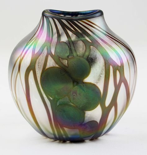 Del Matto 1989 aurene style art glass vase