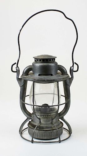 C.R.R.OF NJ RR lantern with clear globe