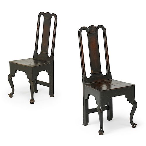 PAIR OF GEORGE I OAK SIDE CHAIRS