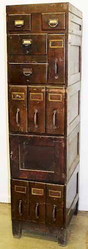 unusual ca. 1910 sectional file cabinet 