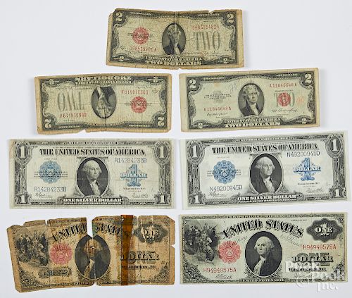 US series of 1917 one dollar note, etc.