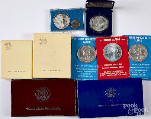US Constitution silver coin, etc.