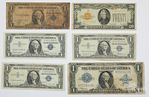 US paper currency, etc.