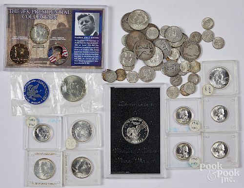 US silver coins, 7.1 ozt., etc.