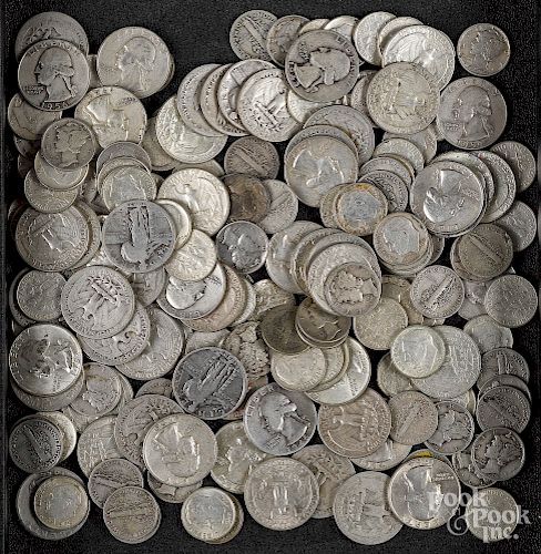 US silver quarters and dimes, 21.5 ozt.