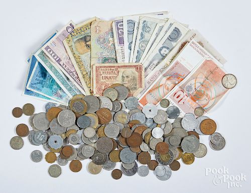 Foreign coins and currency.