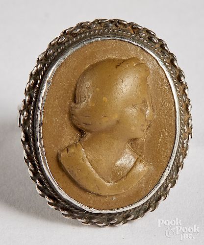Sterling silver cameo ring