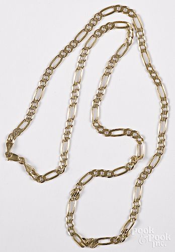 14K yellow gold necklace, 12.3 dwt.