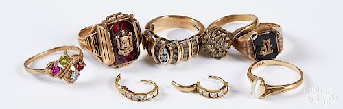 10K gold gemstone jewelry
