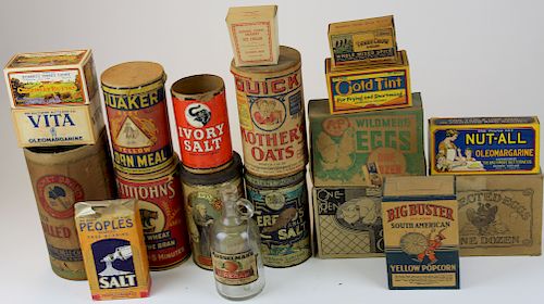 Lot of early 20th c Food packaging