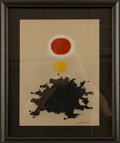 MANNER OF ADOLPH GOTTLIEB GOUACHE ON PAPER SIGNED