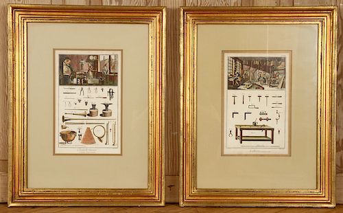 SET OF TWO 18TH CENT. COLORED ENGRAVINGS