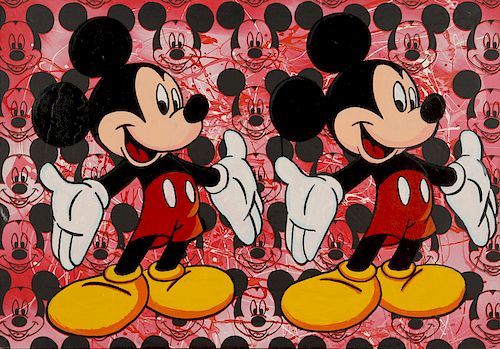 STEVE KAUFMAN "DOUBLE MICKEY" SERIGRAPH SIGNED