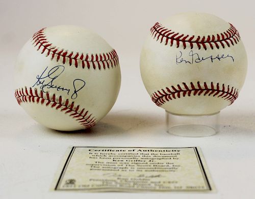 Ken Griffey Jr & Ken Griffey signed baseballs