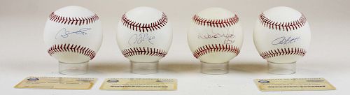 4 New York Yankee autographed baseballs