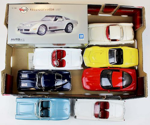 eight Chevrolet Corvette diecast sports cars