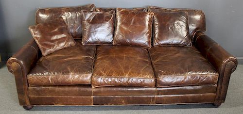 Vintage Restoration Hardware Leather Sofa.
