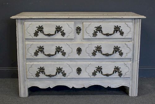 18 Century French Provincial Commod Painted White.