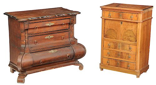 Two Continental Miniature Chests