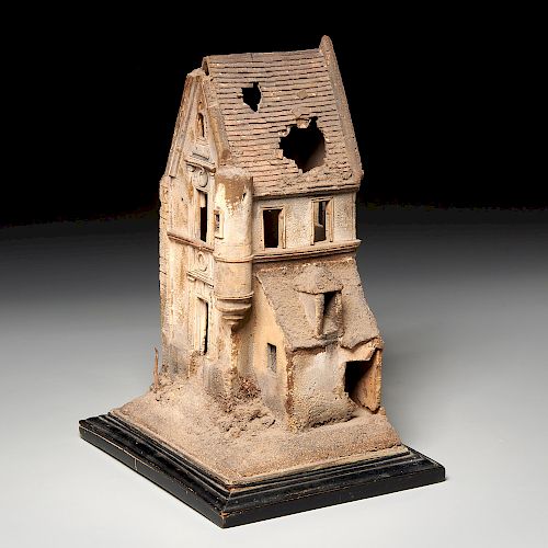 Architectural model of a dilapidated building