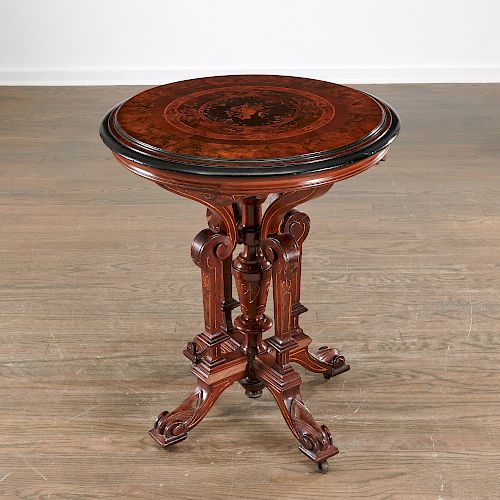 Renaissance Revival marquetry occasional table