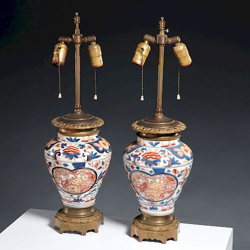 Pair Imari vases mounted as lamps