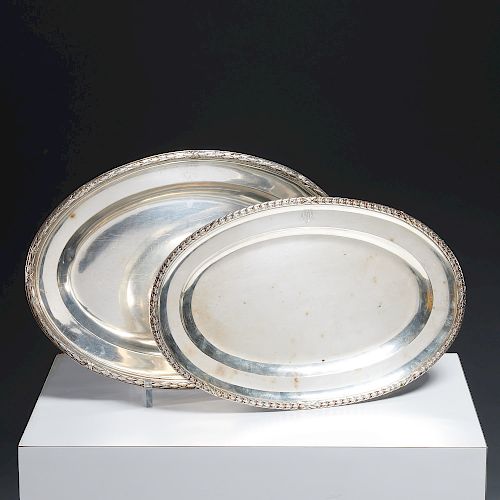 Antique French silver nesting trays