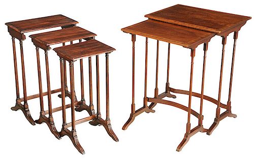 Two Sets Of Regency Style Nesting Tables