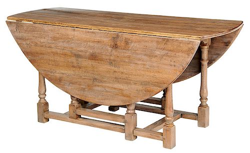 William And Mary Style Oak Dropleaf Table
