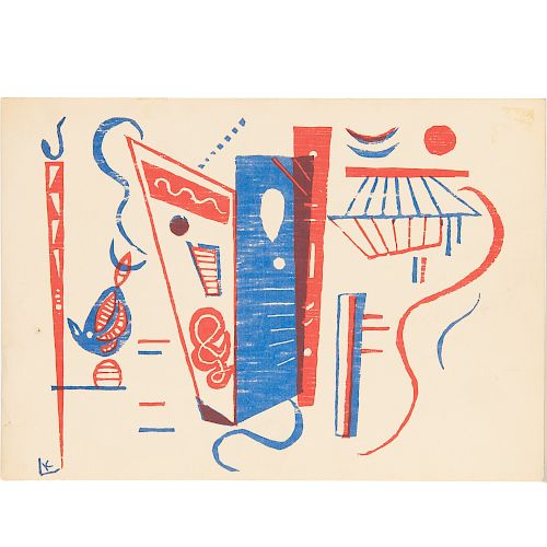 Wassily Kandinsky , "Composition in Red and Blue"