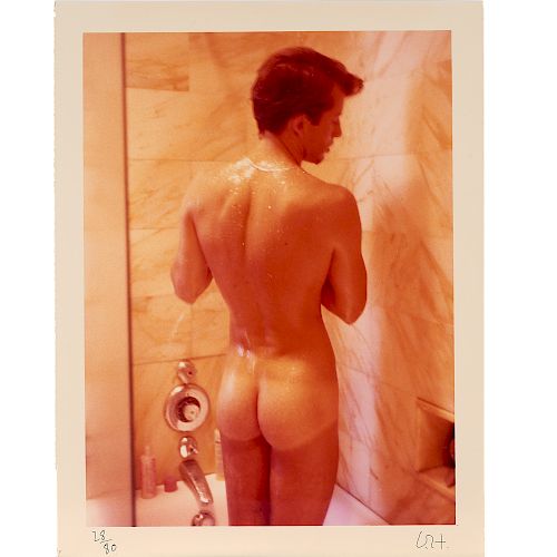 David Hockney, "Peter Showering", 1976