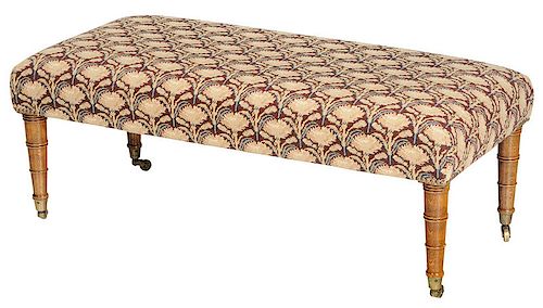 Regency Style Upholstered Needlework Bench