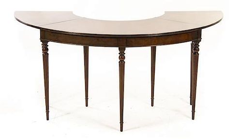 A Georgian Style Mahogany Hunt Table, Height 28 1/4 x width 65 x depth 33 1/2 inches (open).