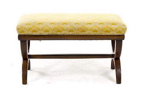 A Regency Style Mahogany Bench, Height 17 x width 29 x depth 18 inches.