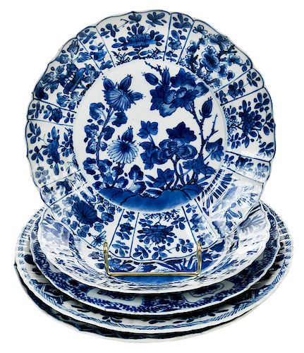 Five Chinese Export Kraakware Plates