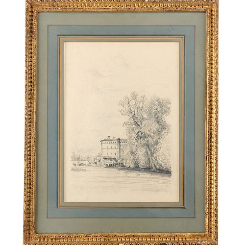 Eugene Boudin (attrib.), House by Bridge, c. 1870