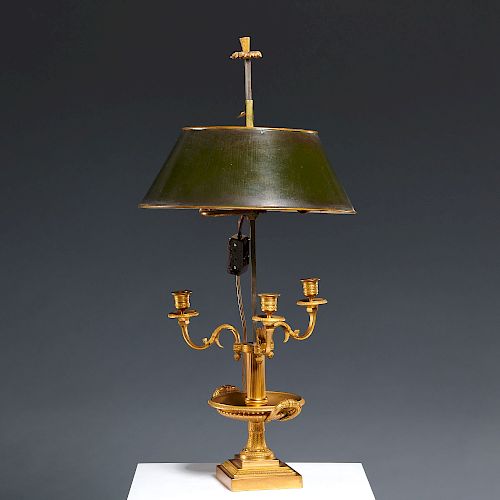Nice gilt bronze Louis XVI style bouillotte lamp