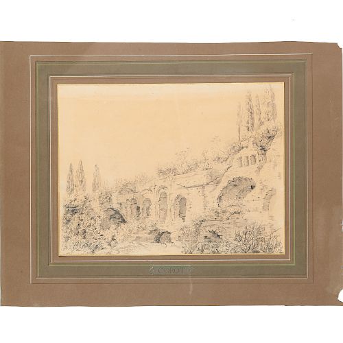 Jean-Baptiste Corot (attrib.), Landscape Sketch