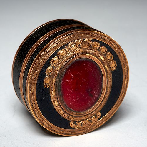 French gold-mounted box with enamel miniature