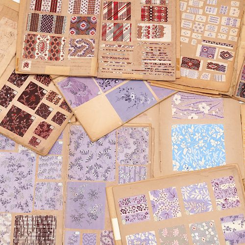 (11) Hand-painted fabric design portfolios