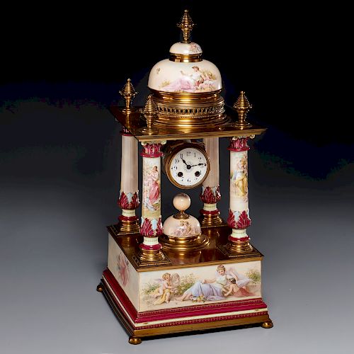 Monumental Royal Vienna painted porcelain clock