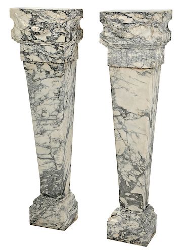 A Fine Pair Carved Marble Pedestals