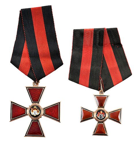 Two Russian Imperial Order St. Vladimir Medals