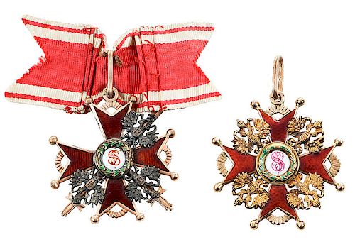 Two Russian Imperial Order St. Stanislaus Medals