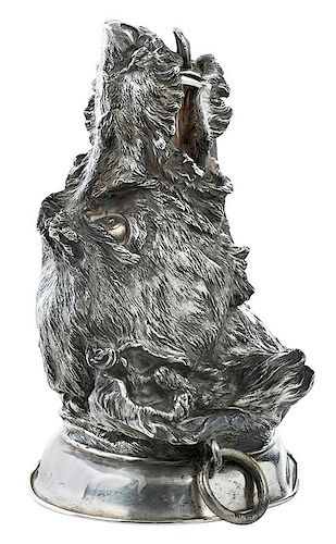 Russian Silver Stirrup Wolf Head Cup