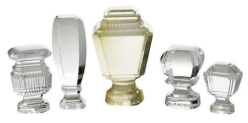 Five Russian Glass And Rock Crystal Seals