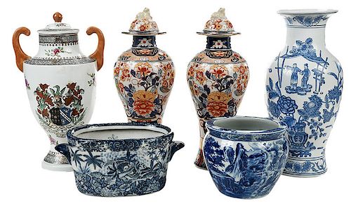 Six Decorative Chinese Porcelain Vases