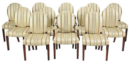 Twelve Ralph Lauren Upholstered Dining Chairs